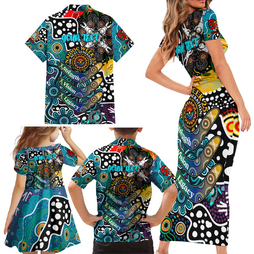 Personalised Power AFL Celebrating 50 Years of Naidoc Family Matching Short Sleeve Bodycon Dress and Hawaiian Shirt NAIDOC Week 2025 Aboriginal