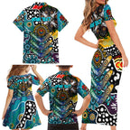 Personalised Power AFL Celebrating 50 Years of Naidoc Family Matching Short Sleeve Bodycon Dress and Hawaiian Shirt NAIDOC Week 2025 Aboriginal