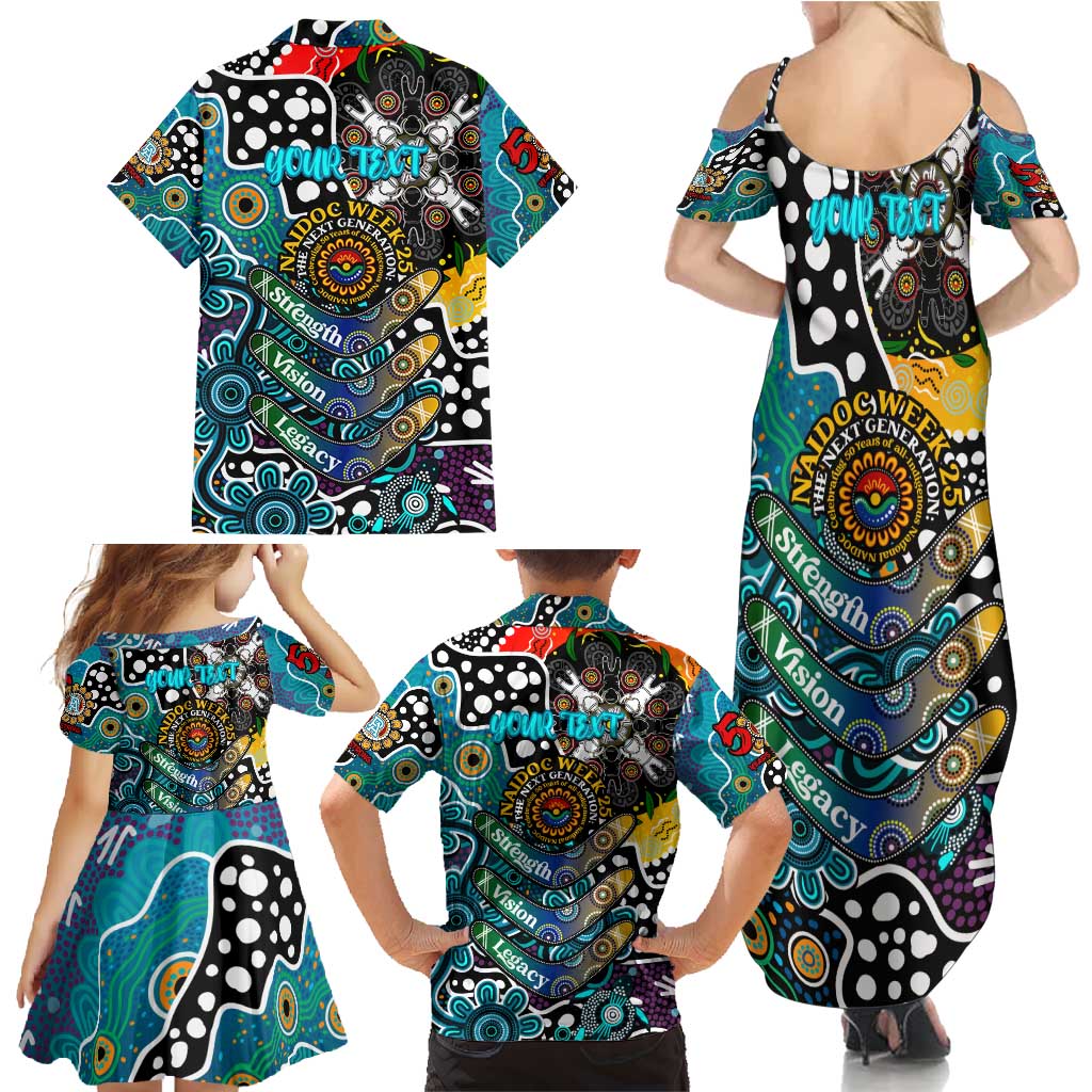 Personalised Power AFL Celebrating 50 Years of Naidoc Family Matching Summer Maxi Dress and Hawaiian Shirt NAIDOC Week 2025 Aboriginal