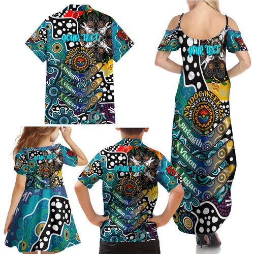 Personalised Power AFL Celebrating 50 Years of Naidoc Family Matching Summer Maxi Dress and Hawaiian Shirt NAIDOC Week 2025 Aboriginal