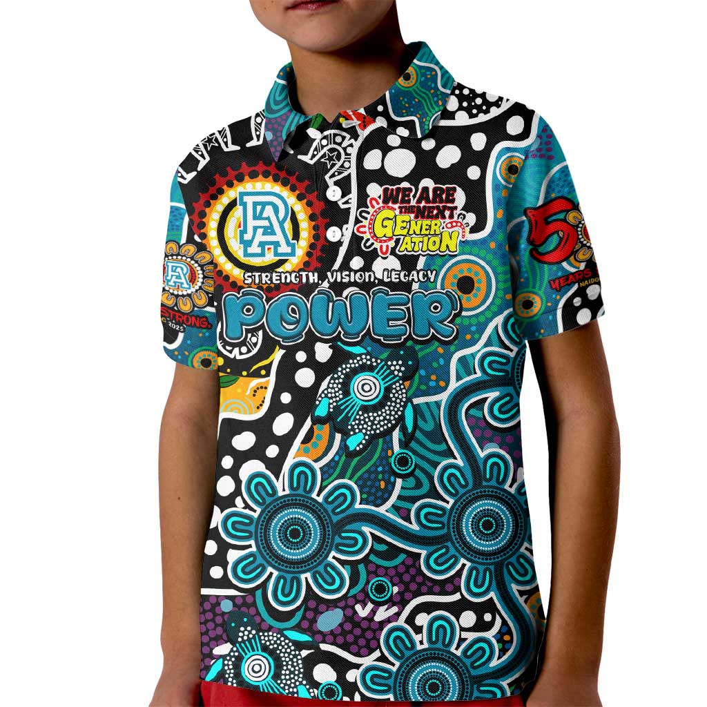 Personalised Power AFL Celebrating 50 Years of Naidoc Kid Polo Shirt NAIDOC Week 2025 Aboriginal