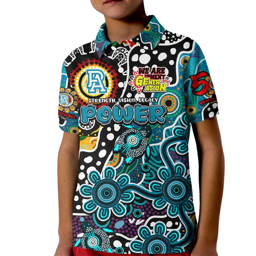 Personalised Power AFL Celebrating 50 Years of Naidoc Kid Polo Shirt NAIDOC Week 2025 Aboriginal