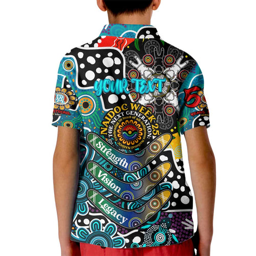 Personalised Power AFL Celebrating 50 Years of Naidoc Kid Polo Shirt NAIDOC Week 2025 Aboriginal