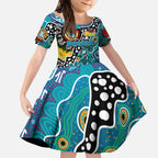 Personalised Power AFL Celebrating 50 Years of Naidoc Kid Short Sleeve Dress NAIDOC Week 2025 Aboriginal