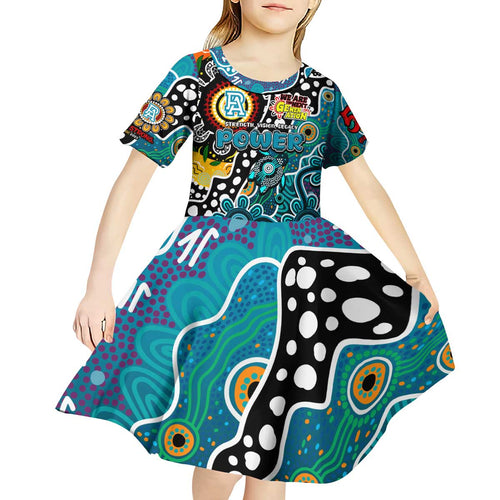 Personalised Power AFL Celebrating 50 Years of Naidoc Kid Short Sleeve Dress NAIDOC Week 2025 Aboriginal
