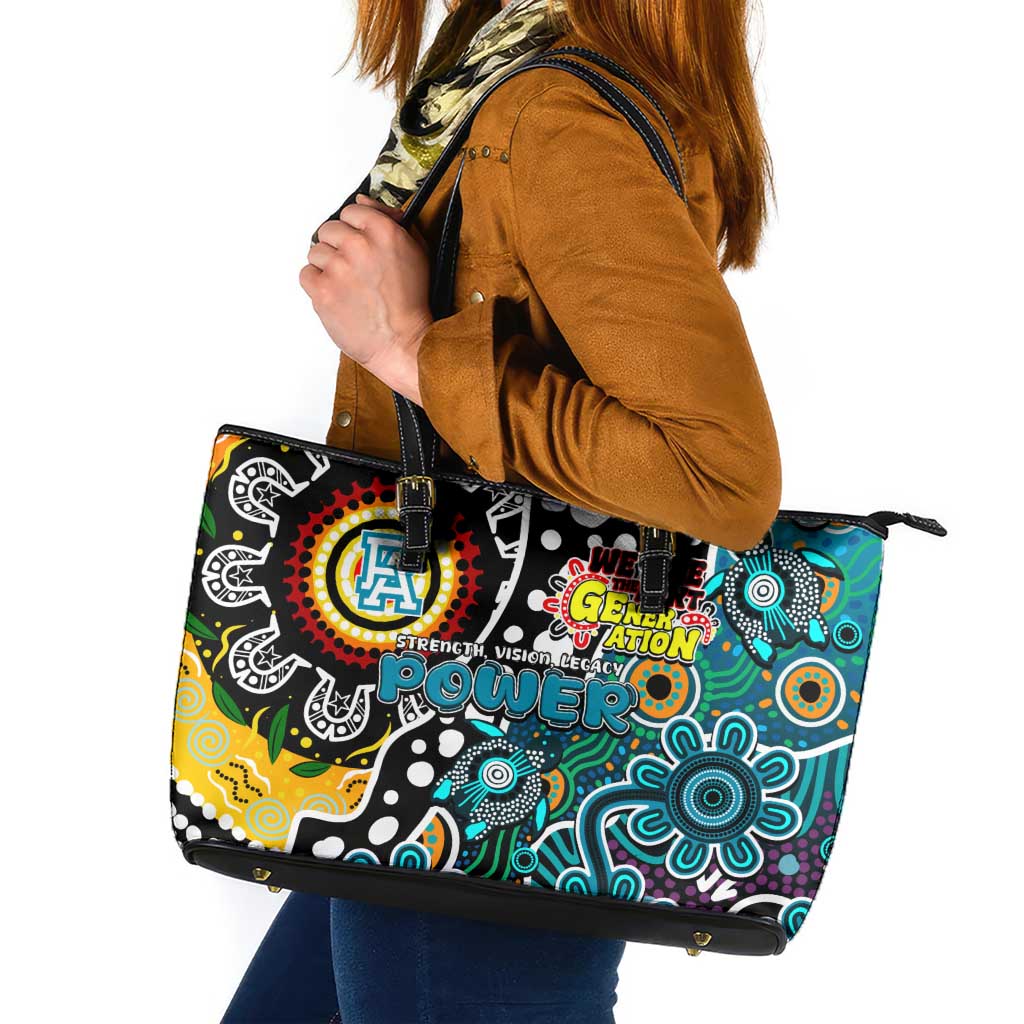 Power AFL Celebrating 50 Years of Naidoc Leather Tote Bag NAIDOC Week 2025 Aboriginal
