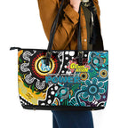 Power AFL Celebrating 50 Years of Naidoc Leather Tote Bag NAIDOC Week 2025 Aboriginal