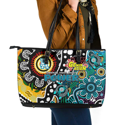 Power AFL Celebrating 50 Years of Naidoc Leather Tote Bag NAIDOC Week 2025 Aboriginal