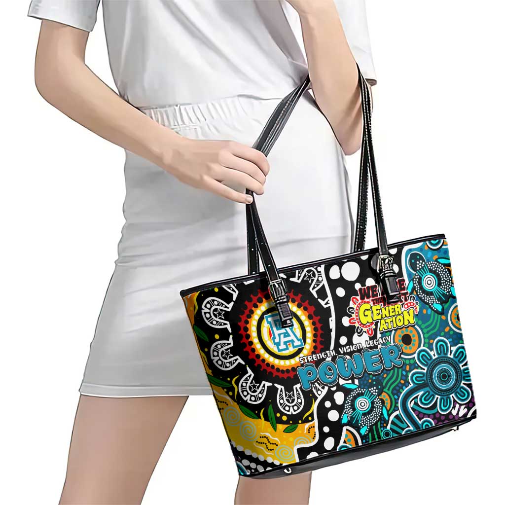Power AFL Celebrating 50 Years of Naidoc Leather Tote Bag NAIDOC Week 2025 Aboriginal