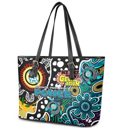 Power AFL Celebrating 50 Years of Naidoc Leather Tote Bag NAIDOC Week 2025 Aboriginal