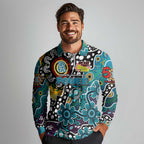 Personalised Power AFL Celebrating 50 Years of Naidoc Long Sleeve Polo Shirt NAIDOC Week 2025 Aboriginal