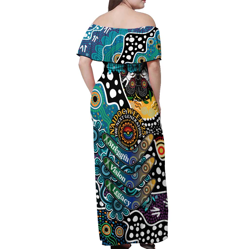 Personalised Power AFL Celebrating 50 Years of Naidoc Off Shoulder Maxi Dress NAIDOC Week 2025 Aboriginal