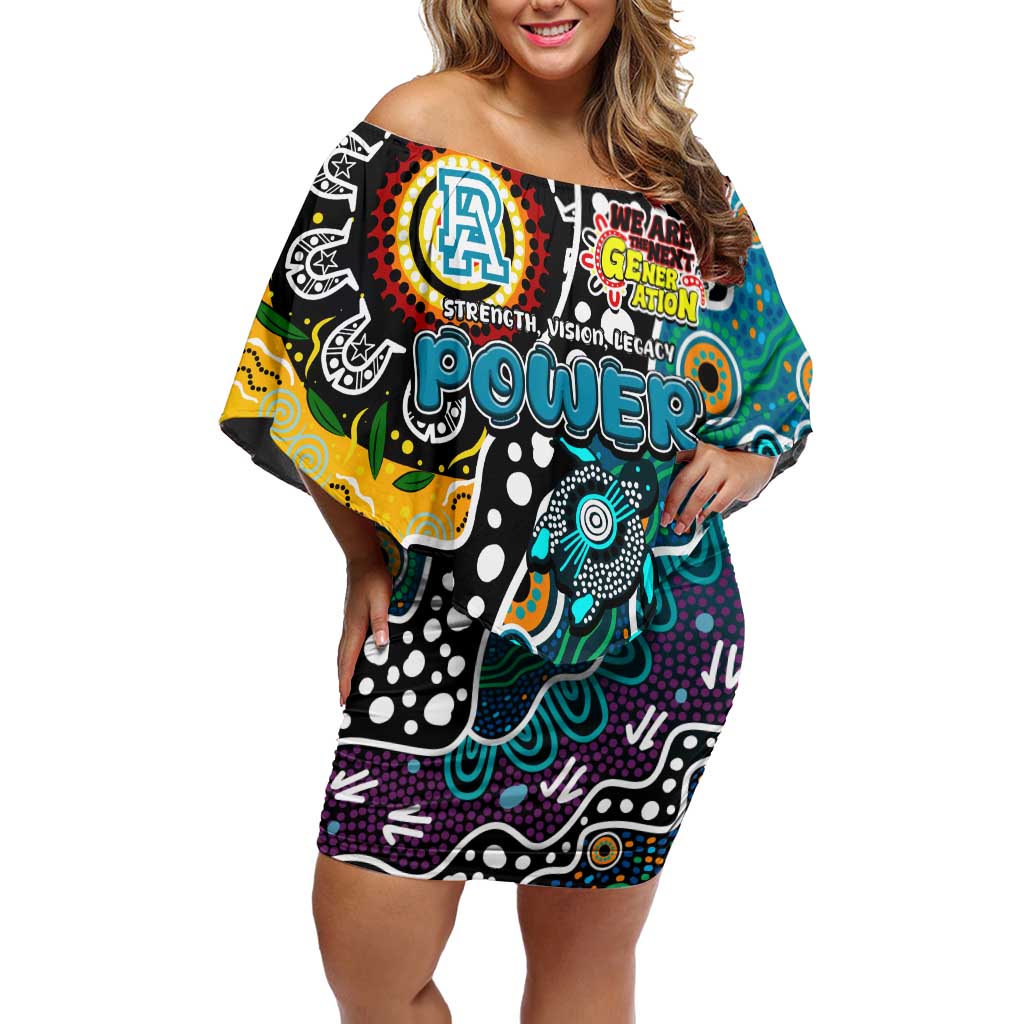 Personalised Power AFL Celebrating 50 Years of Naidoc Off Shoulder Short Dress NAIDOC Week 2025 Aboriginal