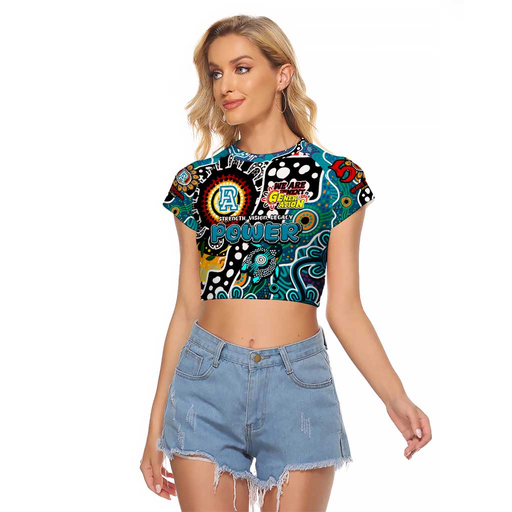 Personalised Power AFL Celebrating 50 Years of Naidoc Raglan Cropped T Shirt NAIDOC Week 2025 Aboriginal