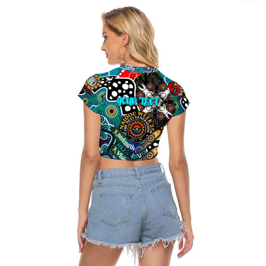 Personalised Power AFL Celebrating 50 Years of Naidoc Raglan Cropped T Shirt NAIDOC Week 2025 Aboriginal
