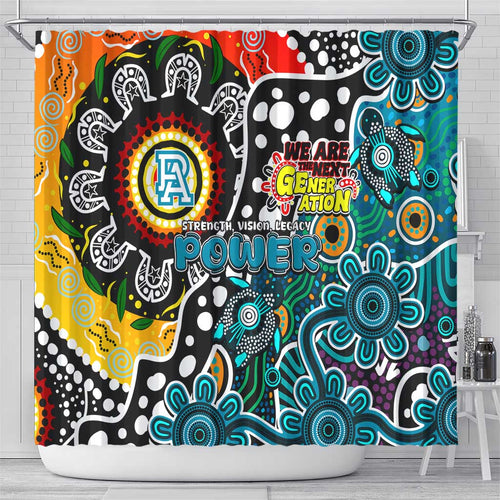 Power AFL Celebrating 50 Years of Naidoc Shower Curtain NAIDOC Week 2025 Aboriginal
