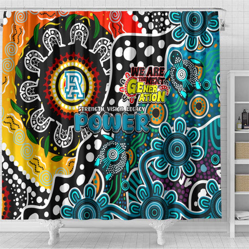 Power AFL Celebrating 50 Years of Naidoc Shower Curtain NAIDOC Week 2025 Aboriginal