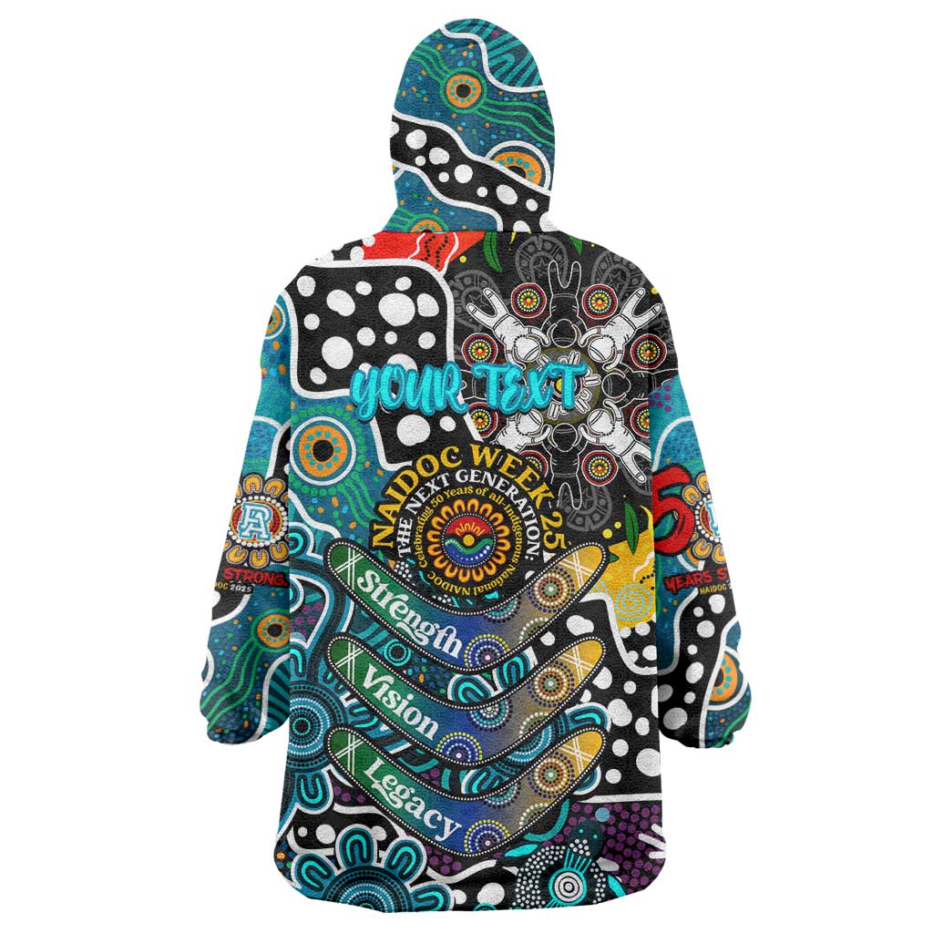 Personalised Power AFL Celebrating 50 Years of Naidoc Wearable Blanket Hoodie NAIDOC Week 2025 Aboriginal
