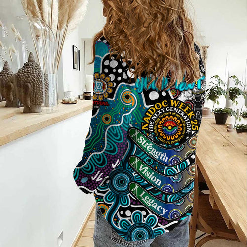 Personalised Power AFL Celebrating 50 Years of Naidoc Women Casual Shirt NAIDOC Week 2025 Aboriginal