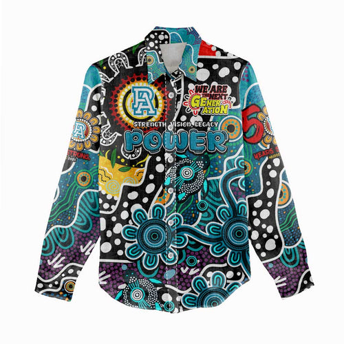 Personalised Power AFL Celebrating 50 Years of Naidoc Women Casual Shirt NAIDOC Week 2025 Aboriginal