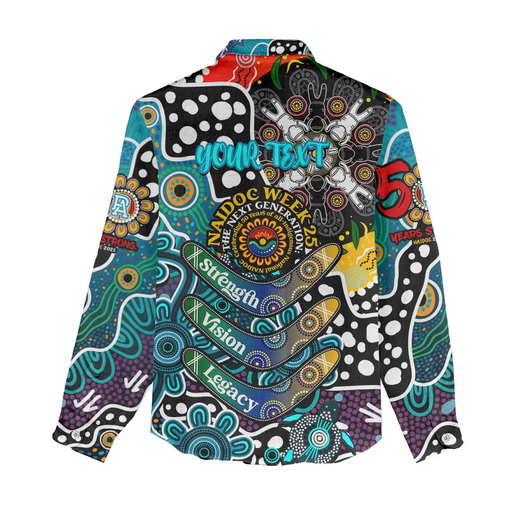Personalised Power AFL Celebrating 50 Years of Naidoc Women Casual Shirt NAIDOC Week 2025 Aboriginal