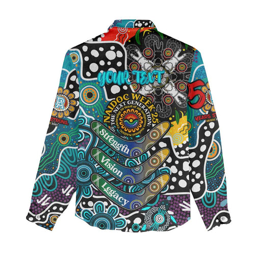 Personalised Power AFL Celebrating 50 Years of Naidoc Women Casual Shirt NAIDOC Week 2025 Aboriginal