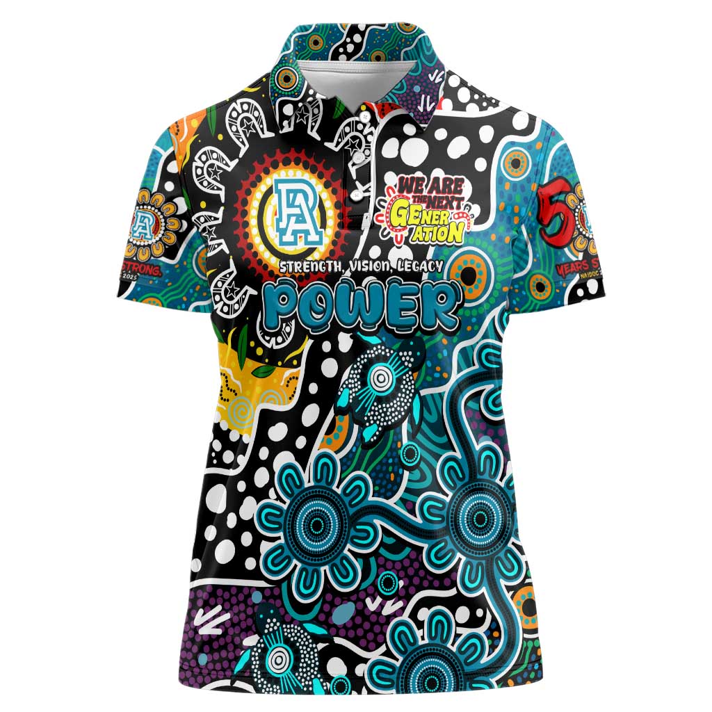 Personalised Power AFL Celebrating 50 Years of Naidoc Women Polo Shirt NAIDOC Week 2025 Aboriginal