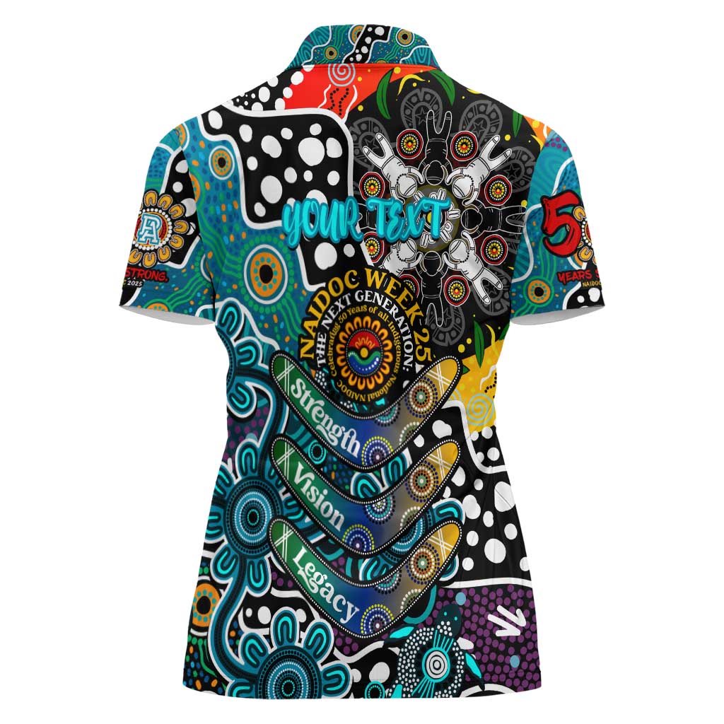 Personalised Power AFL Celebrating 50 Years of Naidoc Women Polo Shirt NAIDOC Week 2025 Aboriginal