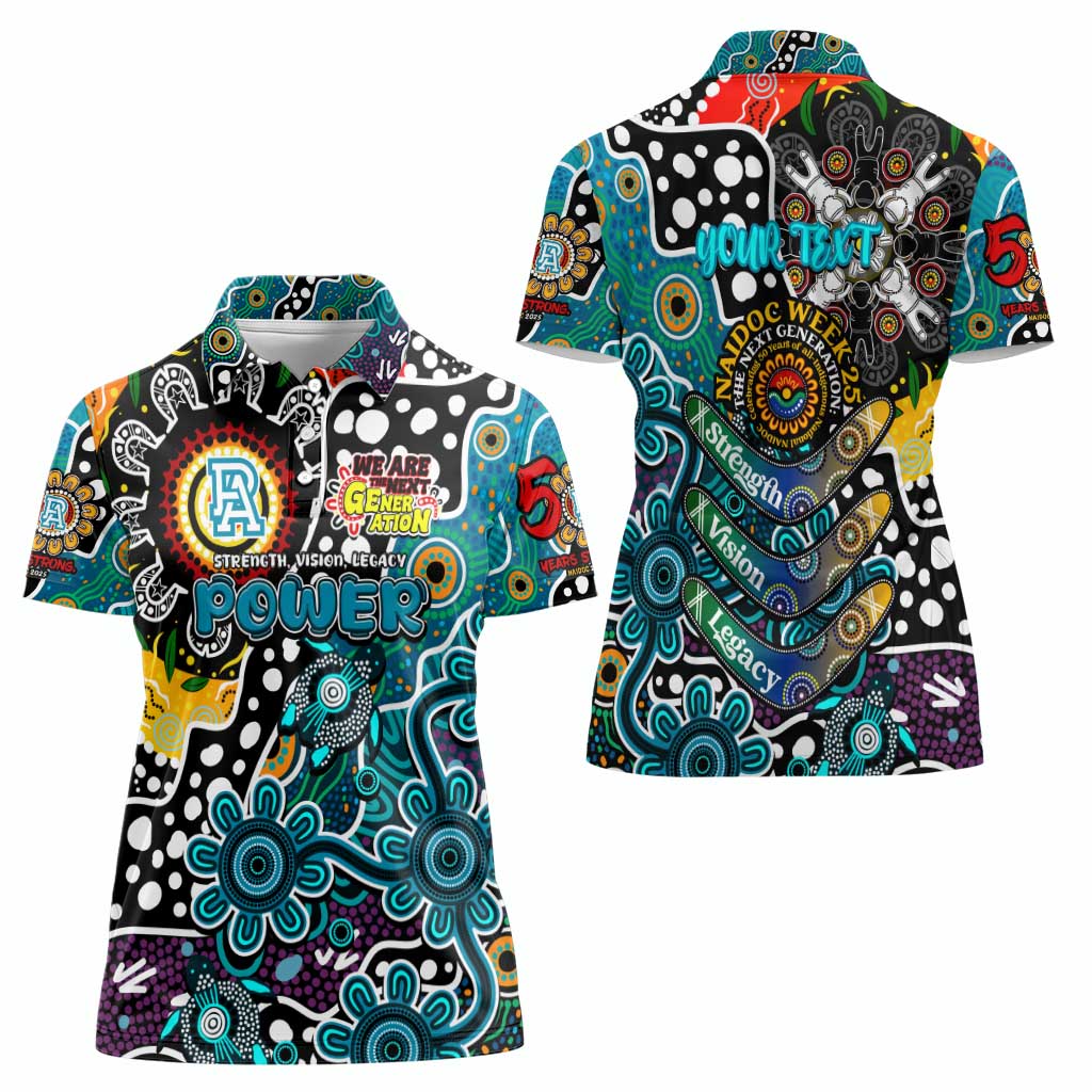 Personalised Power AFL Celebrating 50 Years of Naidoc Women Polo Shirt NAIDOC Week 2025 Aboriginal