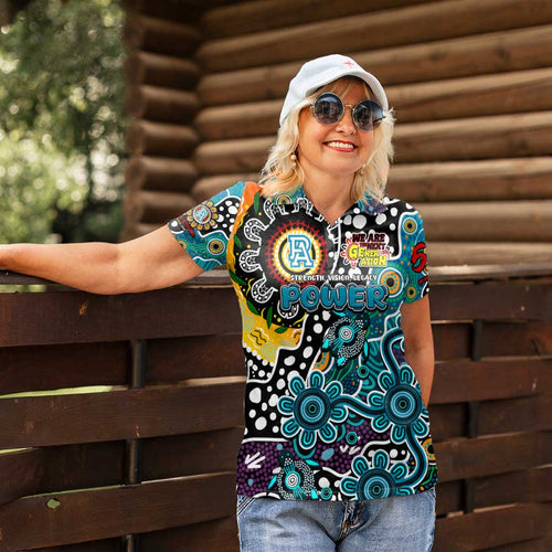 Personalised Power AFL Celebrating 50 Years of Naidoc Women Polo Shirt NAIDOC Week 2025 Aboriginal