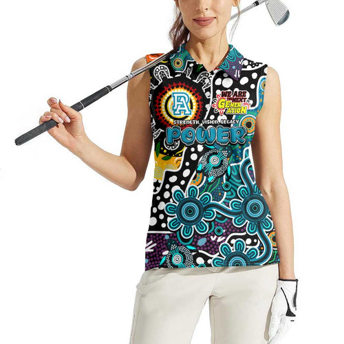 Personalised Power AFL Celebrating 50 Years of Naidoc Women Sleeveless Polo Shirt NAIDOC Week 2025 Aboriginal