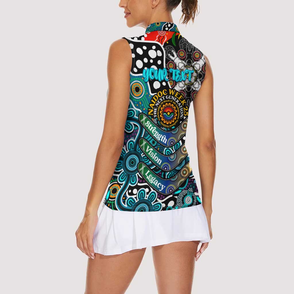 Personalised Power AFL Celebrating 50 Years of Naidoc Women Sleeveless Polo Shirt NAIDOC Week 2025 Aboriginal