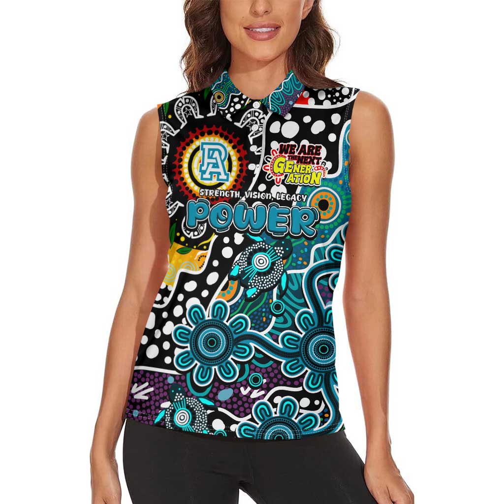 Personalised Power AFL Celebrating 50 Years of Naidoc Women Sleeveless Polo Shirt NAIDOC Week 2025 Aboriginal