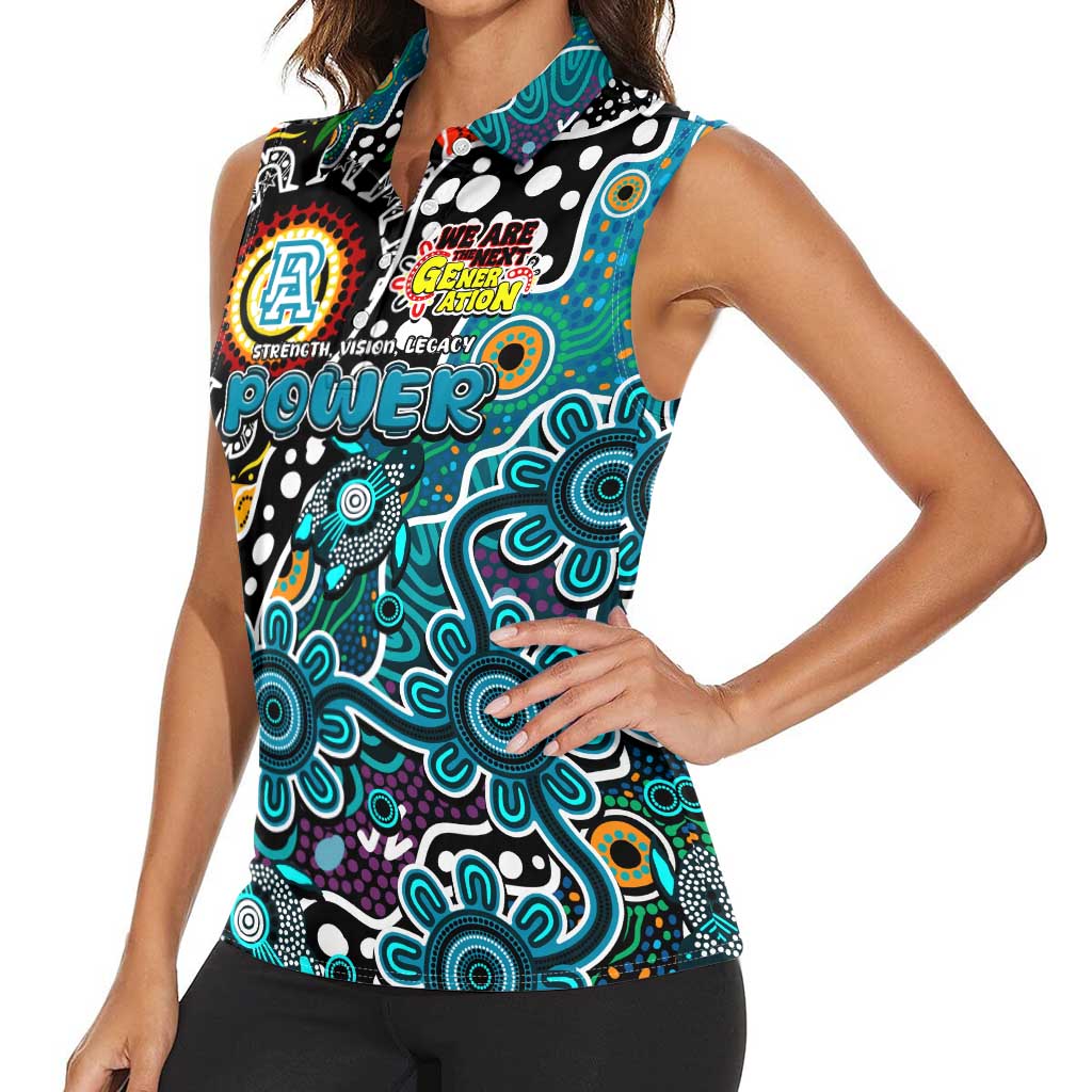 Personalised Power AFL Celebrating 50 Years of Naidoc Women Sleeveless Polo Shirt NAIDOC Week 2025 Aboriginal
