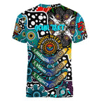 Personalised Power AFL Celebrating 50 Years of Naidoc Women V-Neck T-Shirt NAIDOC Week 2025 Aboriginal