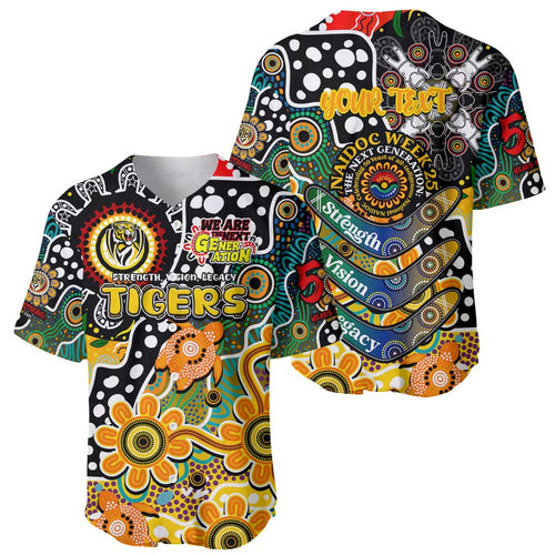 Personalised Tigers AFL Celebrating 50 Years of Naidoc Baseball Jersey NAIDOC Week 2025 Aboriginal