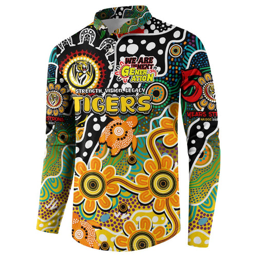 Personalised Tigers AFL Celebrating 50 Years of Naidoc Button Sweatshirt NAIDOC Week 2025 Aboriginal