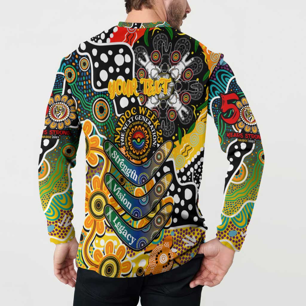 Personalised Tigers AFL Celebrating 50 Years of Naidoc Button Sweatshirt NAIDOC Week 2025 Aboriginal
