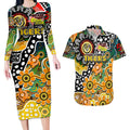 Personalised Tigers AFL Celebrating 50 Years of Naidoc Couples Matching Long Sleeve Bodycon Dress and Hawaiian Shirt NAIDOC Week 2025 Aboriginal