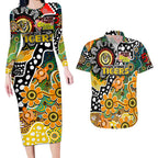 Personalised Tigers AFL Celebrating 50 Years of Naidoc Couples Matching Long Sleeve Bodycon Dress and Hawaiian Shirt NAIDOC Week 2025 Aboriginal