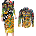 Personalised Tigers AFL Celebrating 50 Years of Naidoc Couples Matching Long Sleeve Bodycon Dress and Long Sleeve Button Shirt NAIDOC Week 2025 Aboriginal