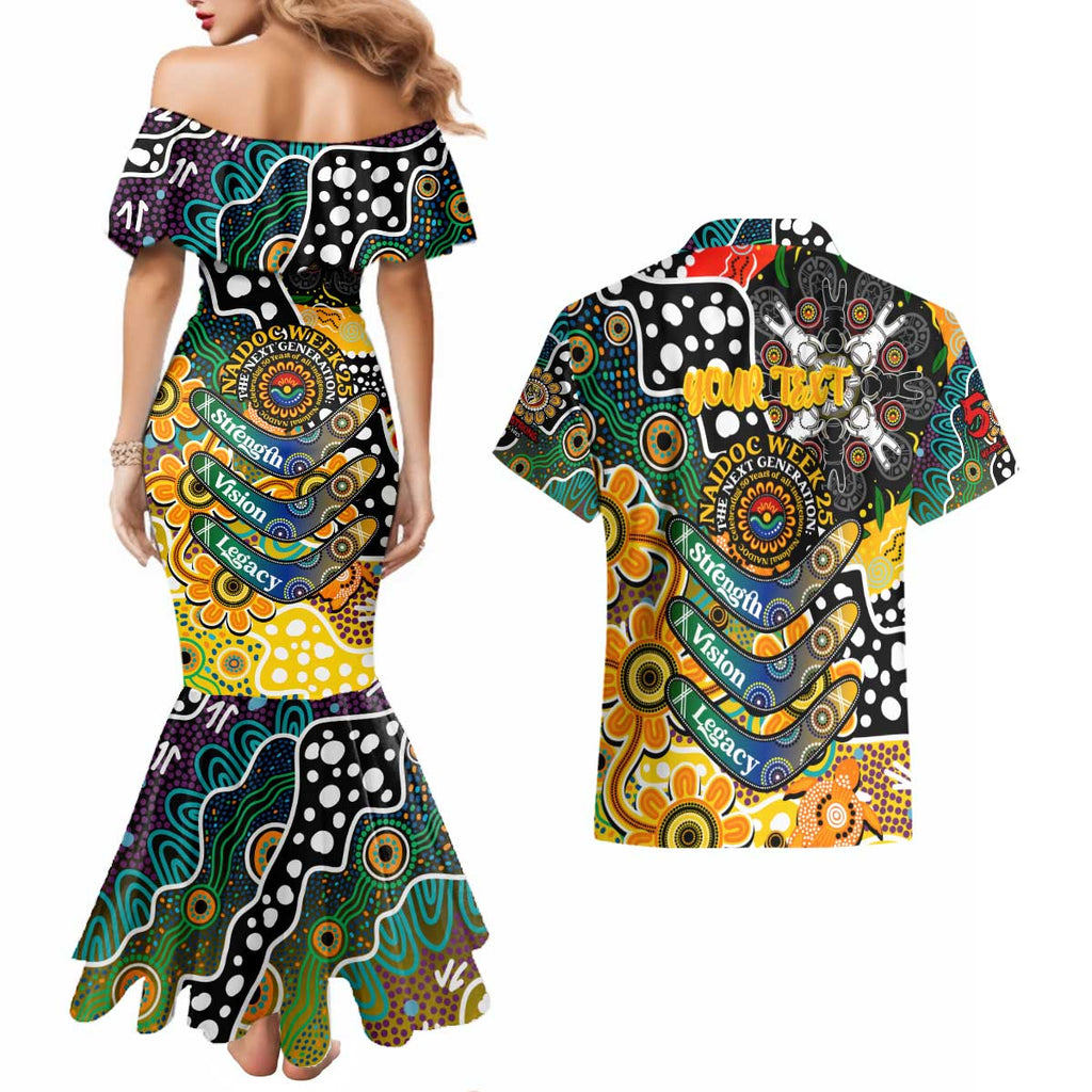 Personalised Tigers AFL Celebrating 50 Years of Naidoc Couples Matching Mermaid Dress and Hawaiian Shirt NAIDOC Week 2025 Aboriginal