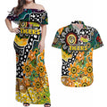 Personalised Tigers AFL Celebrating 50 Years of Naidoc Couples Matching Off Shoulder Maxi Dress and Hawaiian Shirt NAIDOC Week 2025 Aboriginal