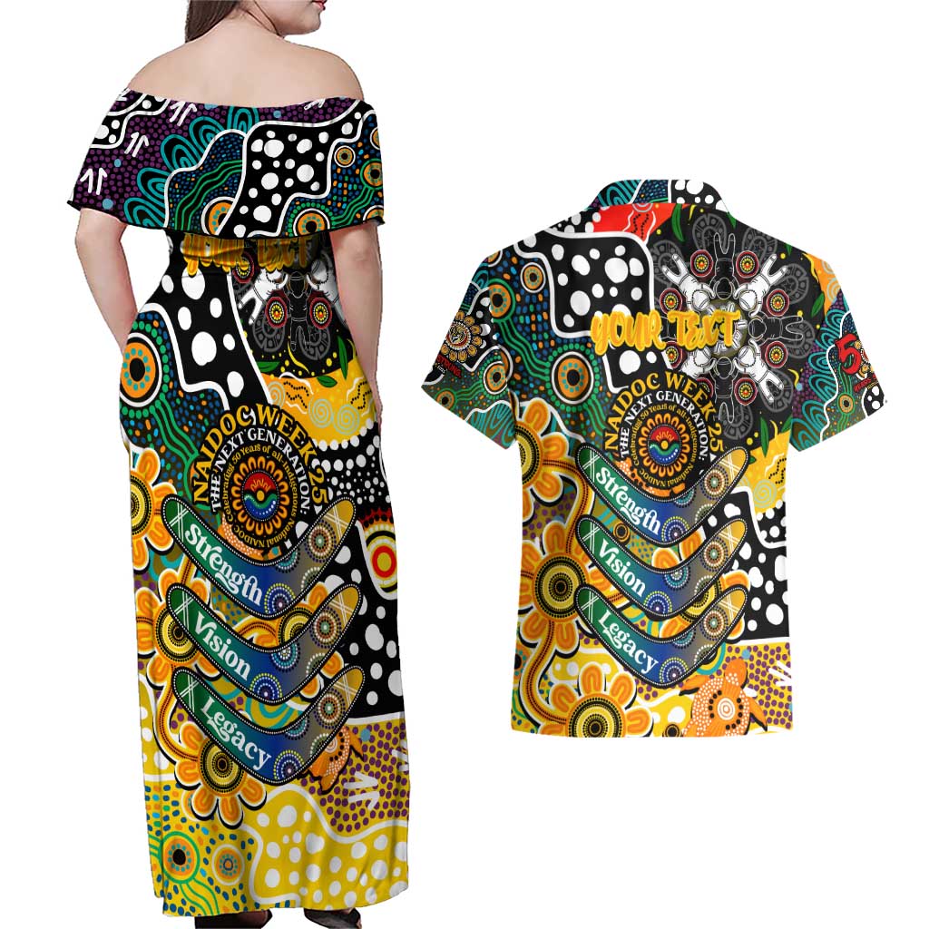 Personalised Tigers AFL Celebrating 50 Years of Naidoc Couples Matching Off Shoulder Maxi Dress and Hawaiian Shirt NAIDOC Week 2025 Aboriginal