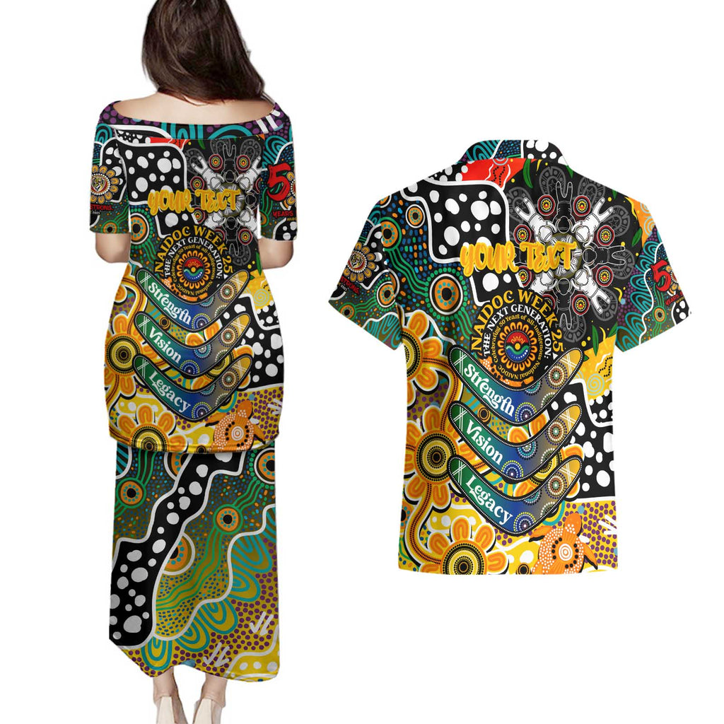 Personalised Tigers AFL Celebrating 50 Years of Naidoc Couples Matching Puletasi and Hawaiian Shirt NAIDOC Week 2025 Aboriginal