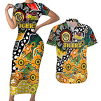 Personalised Tigers AFL Celebrating 50 Years of Naidoc Couples Matching Short Sleeve Bodycon Dress and Hawaiian Shirt NAIDOC Week 2025 Aboriginal