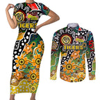Personalised Tigers AFL Celebrating 50 Years of Naidoc Couples Matching Short Sleeve Bodycon Dress and Long Sleeve Button Shirt NAIDOC Week 2025 Aboriginal