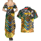 Personalised Tigers AFL Celebrating 50 Years of Naidoc Couples Matching Summer Maxi Dress and Hawaiian Shirt NAIDOC Week 2025 Aboriginal