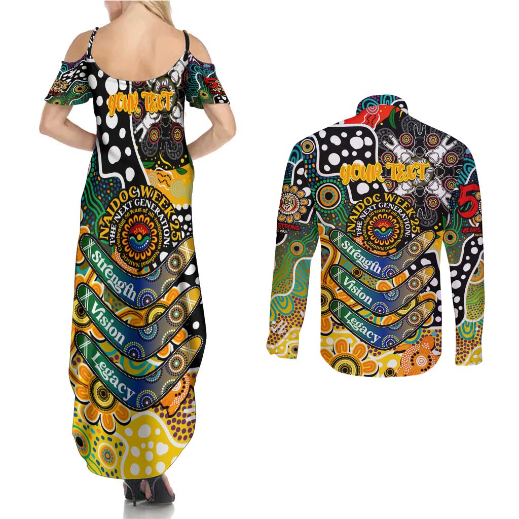 Personalised Tigers AFL Celebrating 50 Years of Naidoc Couples Matching Summer Maxi Dress and Long Sleeve Button Shirt NAIDOC Week 2025 Aboriginal