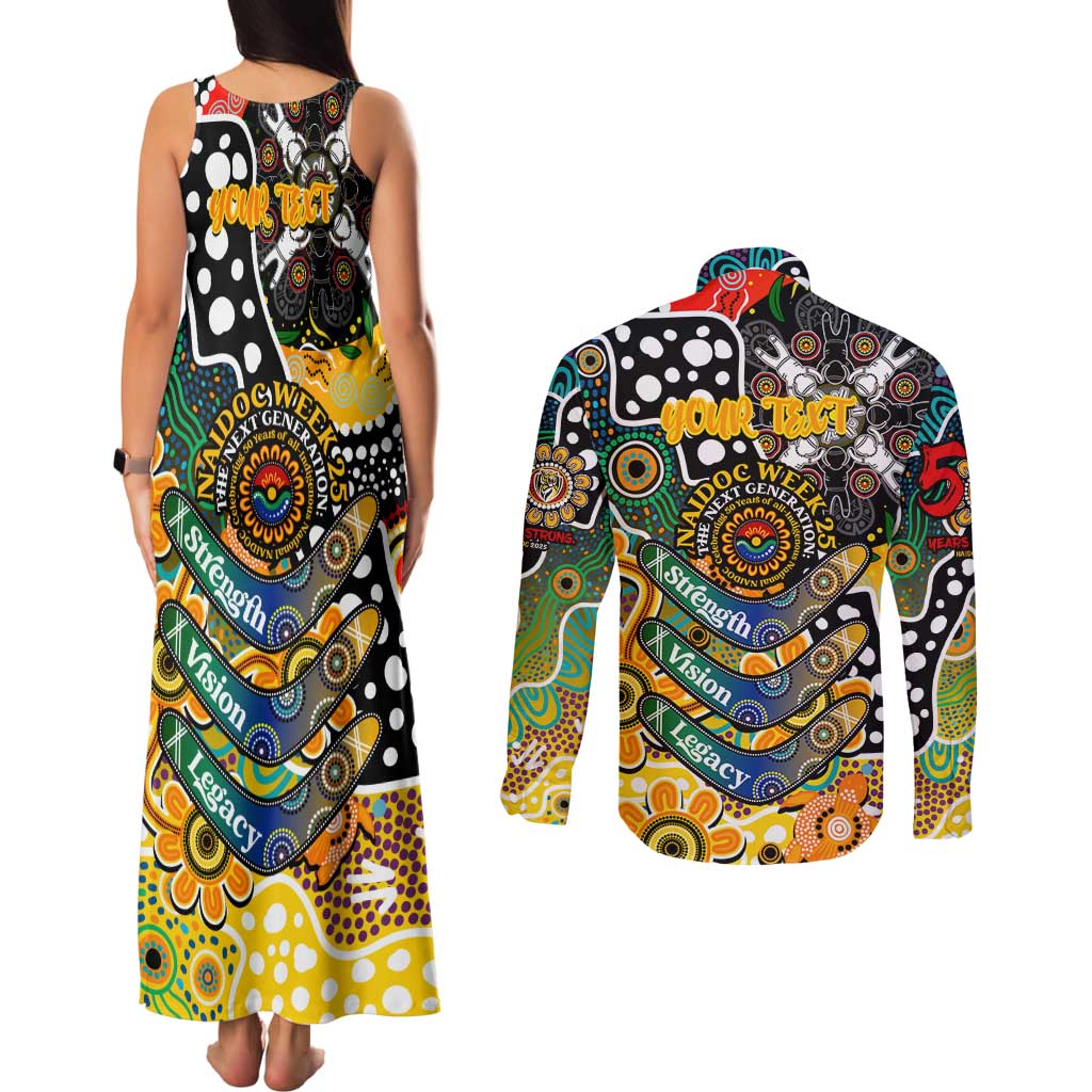 Personalised Tigers AFL Celebrating 50 Years of Naidoc Couples Matching Tank Maxi Dress and Long Sleeve Button Shirt NAIDOC Week 2025 Aboriginal